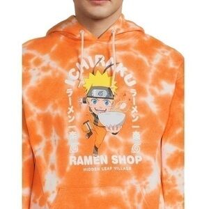 Naruto Shippuden Anime Men's Ichiraku Ramen Shop Tie-Dye Hoodie SIZE LARGE